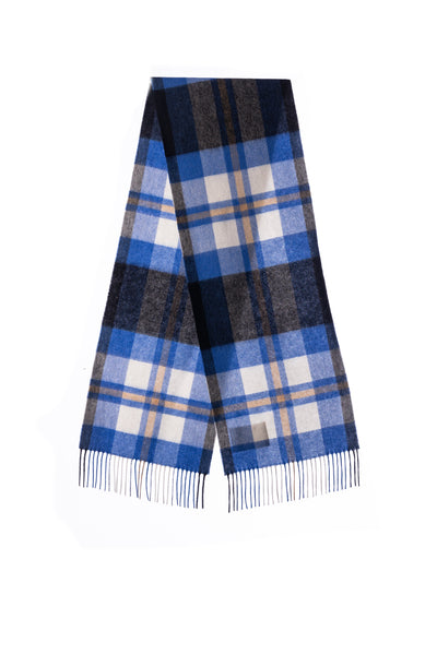 100% Pure Lambswool Scarf DC Scott Blue/Black