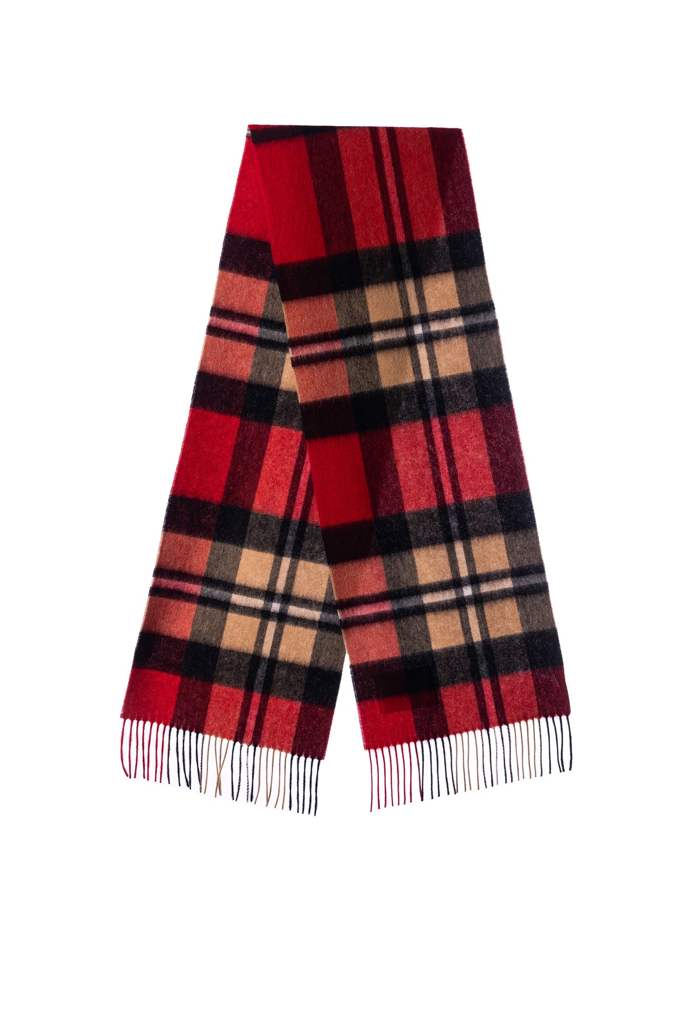 100% Pure Lambswool Scarf DC Red/Black