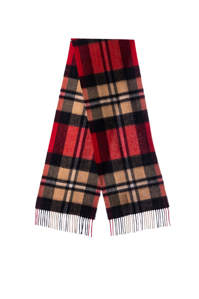 100% Pure Lambswool Scarf DC Scott Black/Red