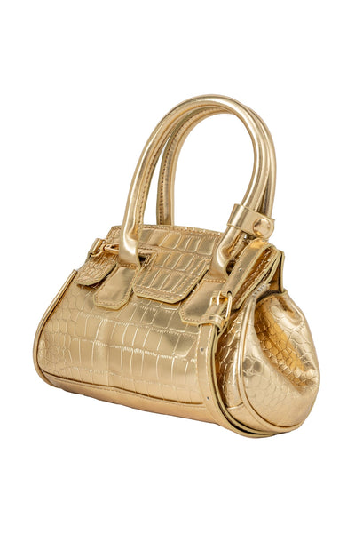 Lucchi Italy Women's Handbag Design - Croco Gold
