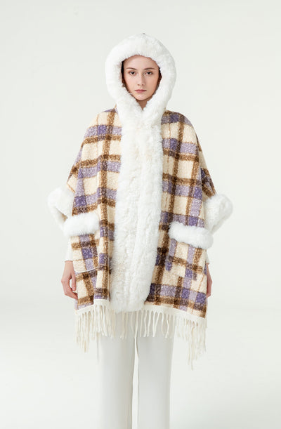 Lucchi Italy Women's Hooded Cape - Lilac