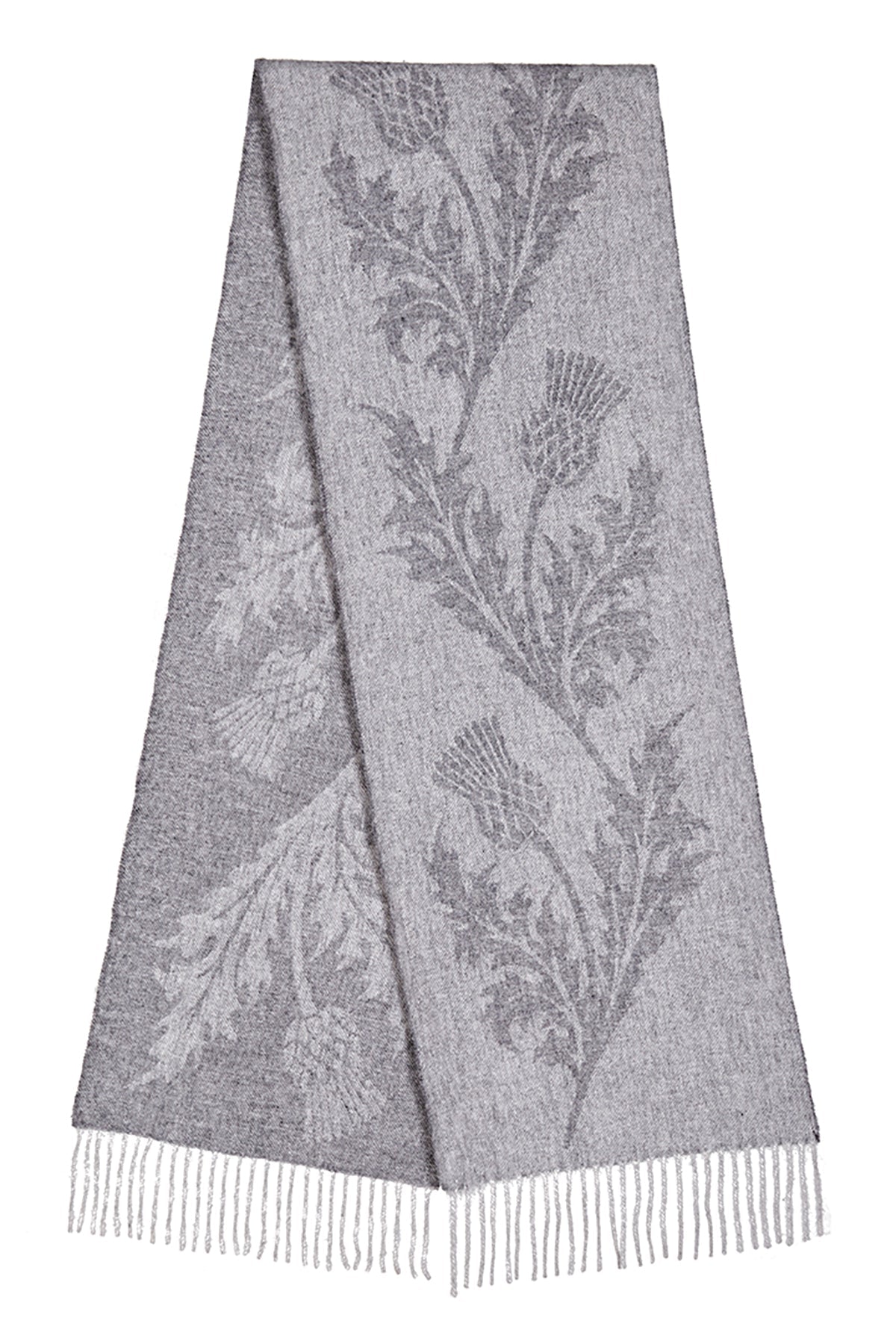 Lucchi Italy Scarf Single Thistle Grey 100% Pure Lambswool