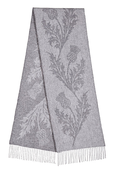 Lucchi Italy Scarf Single Thistle Grey 100% Pure Lambswool