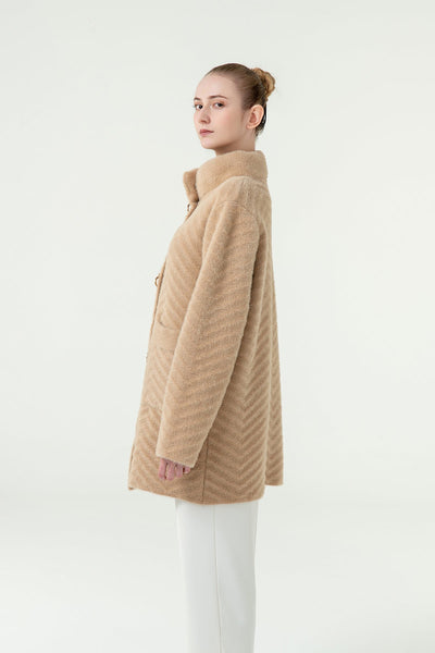 Lucchi Italy Women's Fur Coat - Camel