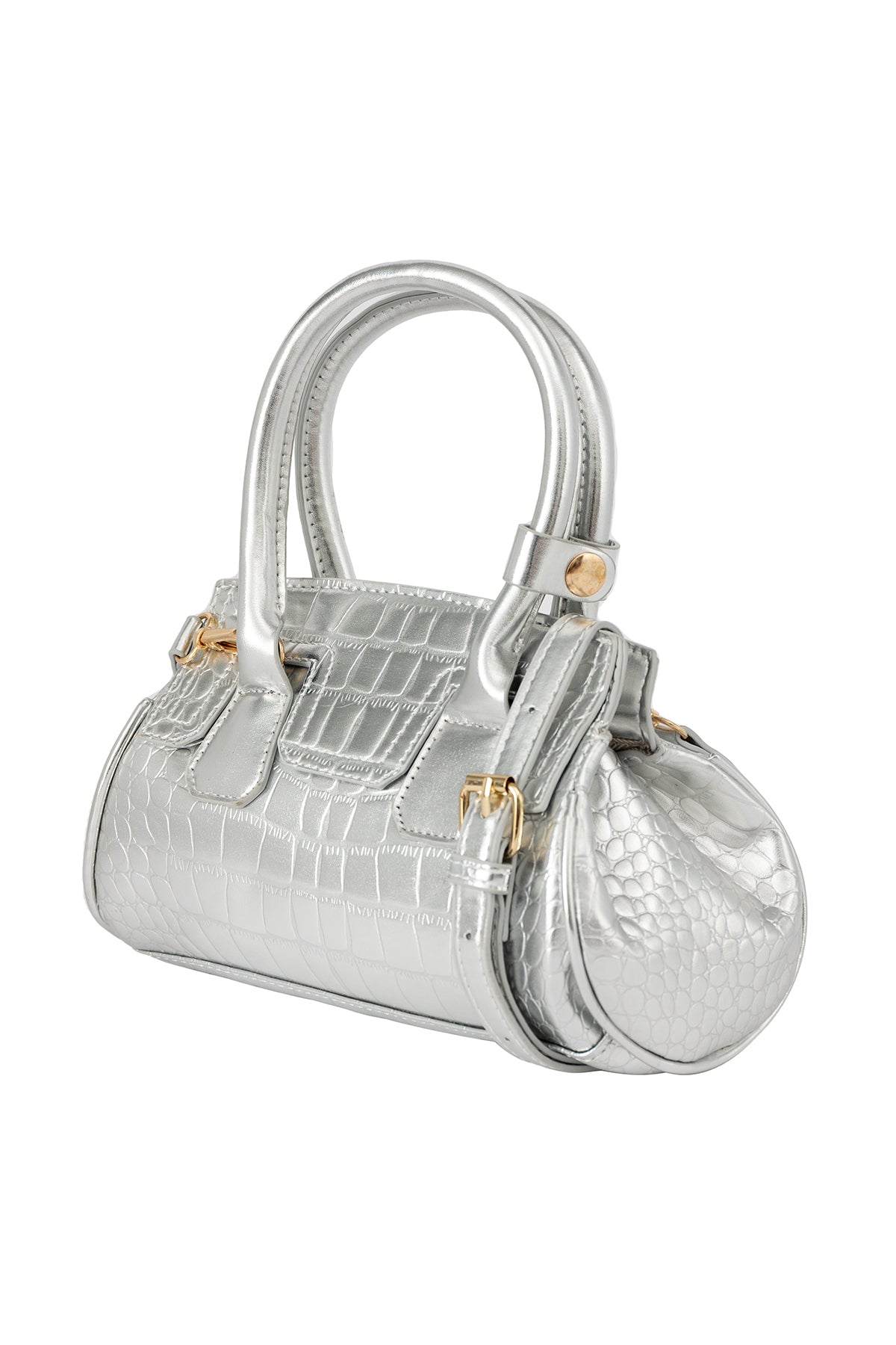 Lucchi Italy Women's Handbag Design - Croco Silver