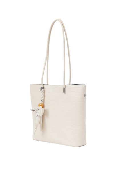 Lucchi Italy Women's Handbag Design - Croco White