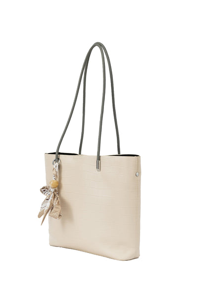 Lucchi Italy Women's Handbag Design - Croco Off White