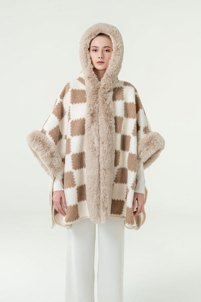 Lucchi Italy Women's Hooded Cape - Beige