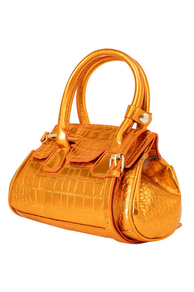Lucchi Italy Women's Handbag Design - Croco Mustard