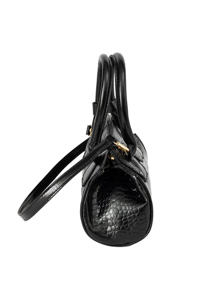 Lucchi Italy Women's Handbag Design - Croco Black