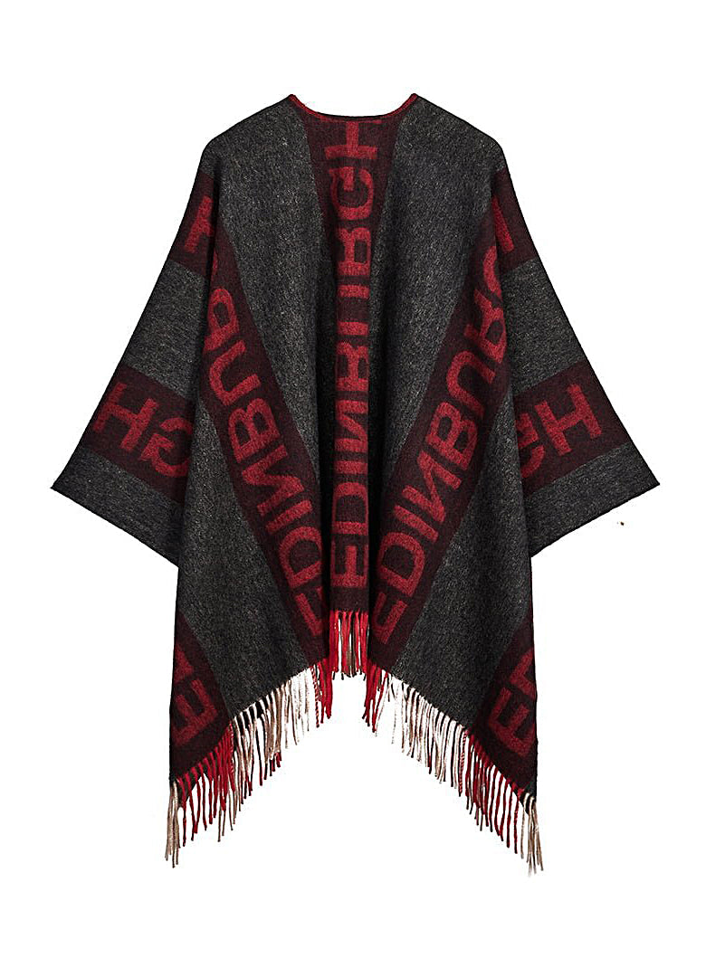 Lucchi Italy Edinburgh Red Cape 100% Pure Lambswool