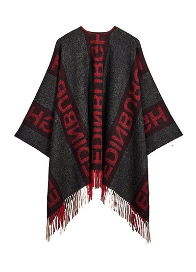 Lucchi Italy Edinburgh Red Cape 100% Pure Lambswool