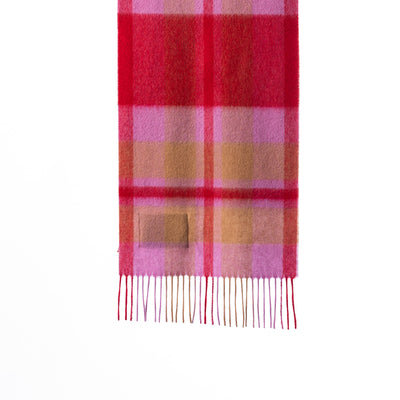 100% Pure Lambswool Scarf DC Scott Red/Blue