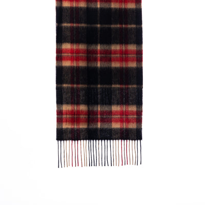 100% Pure Lambswool Scarf Thomson Black/Red