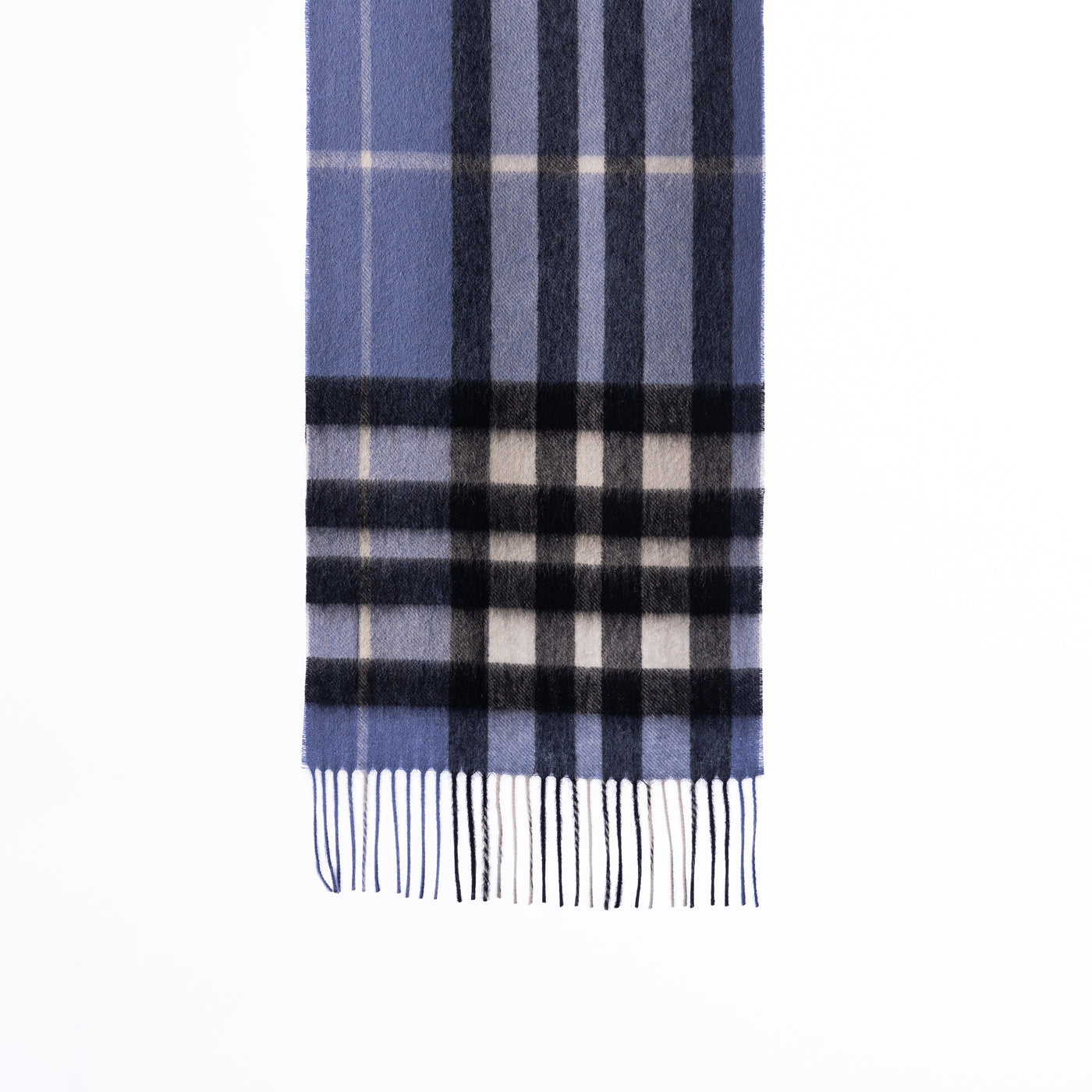 100% Pure Lambswool Scarf DC Check Light Blue