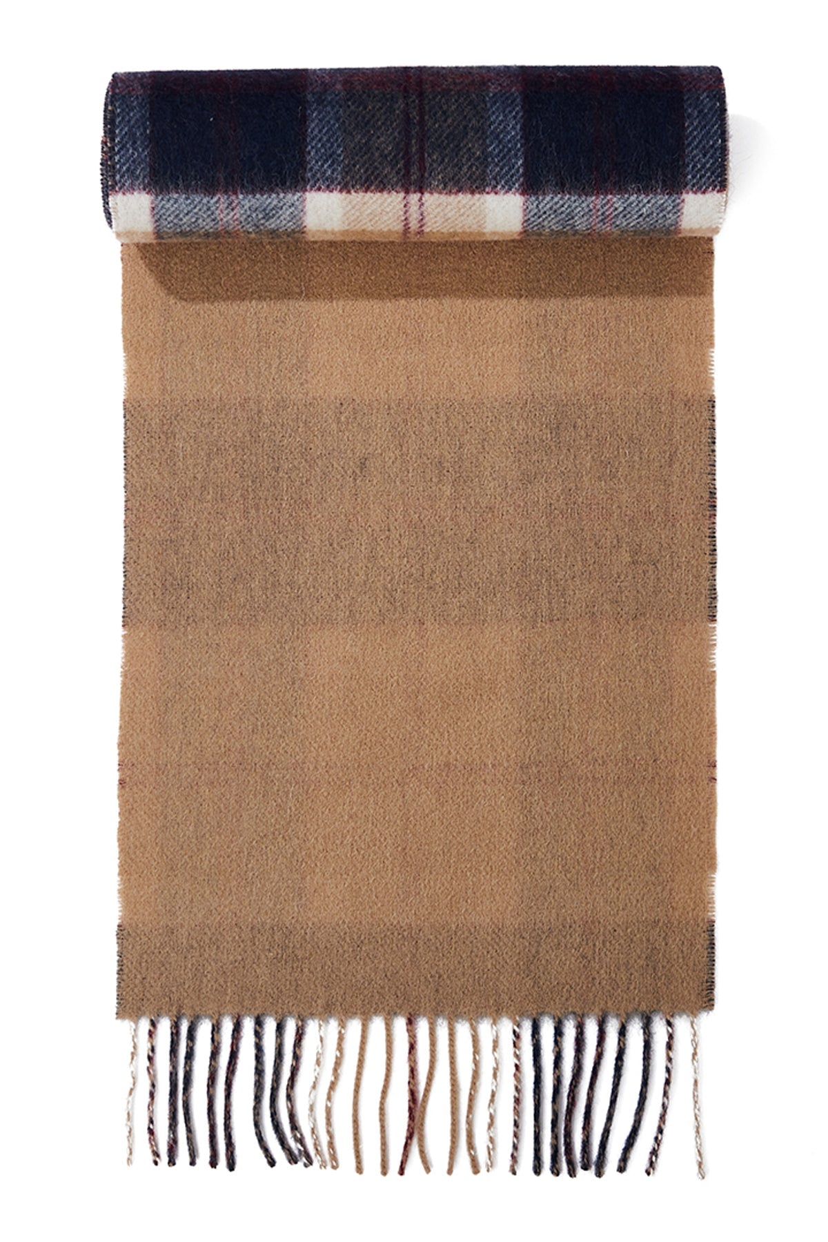 Lucchi Italy Reversible Scarf Bannockbane Navy 100% Pure Lambswool