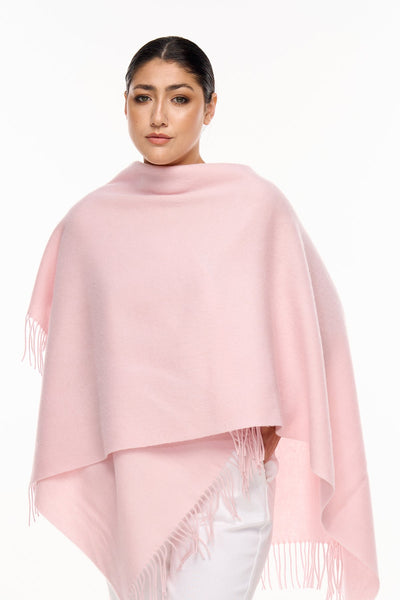 Lucchi Italy Plain Cape Light Pink Poncho 100% Pure Lambswool