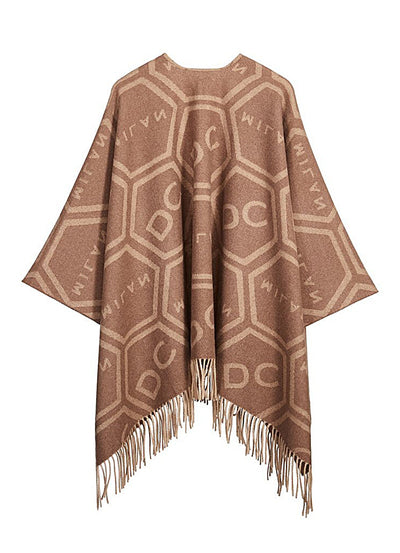 Lucchi Italy Cape Exclusive Iconic Design DC poncho 100% Pure wool