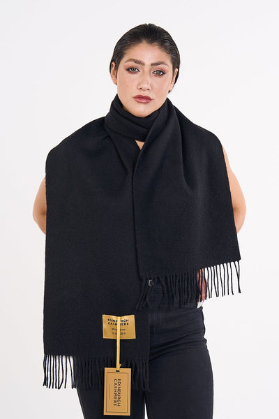 Lucchi Italy 100% Pure Cashmere Scarf Black