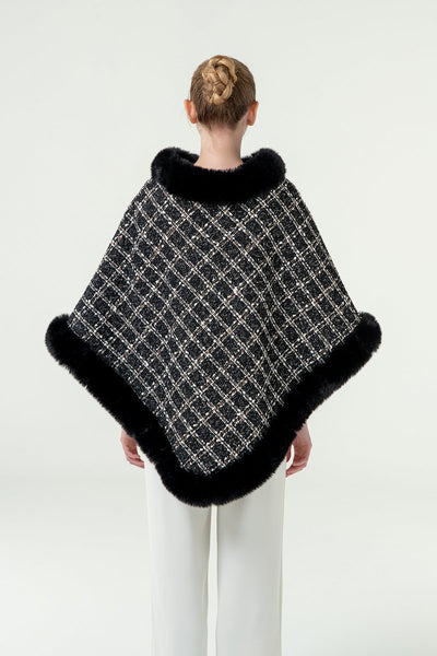 Lucchi Italy Women's Poncho - Black/White