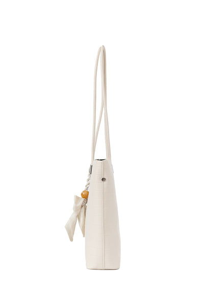 Lucchi Italy Women's Handbag Design - Croco White