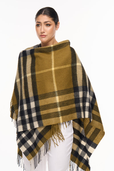 Lucchi Italy DC Classic Green Cape 100% Pure Lambswool
