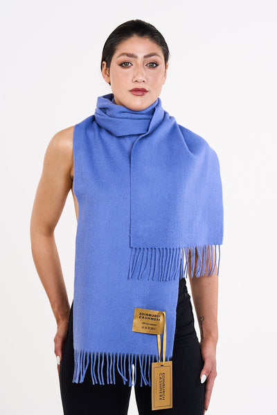 100% Pure Cashmere Scarf Light Blue - Small Size