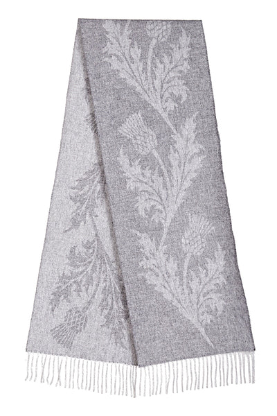 Lucchi Italy Scarf Single Thistle Grey 100% Pure Lambswool
