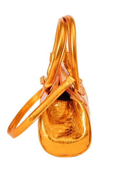 Lucchi Italy Women's Handbag Design - Croco Mustard