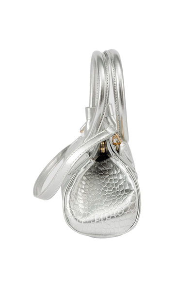 Lucchi Italy Women's Handbag Design - Croco Silver