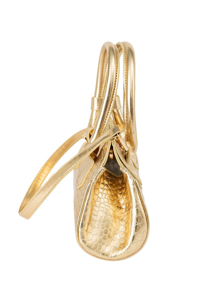 Lucchi Italy Women's Handbag Design - Croco Gold