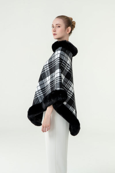 Lucchi Italy Women's Poncho - Black/White
