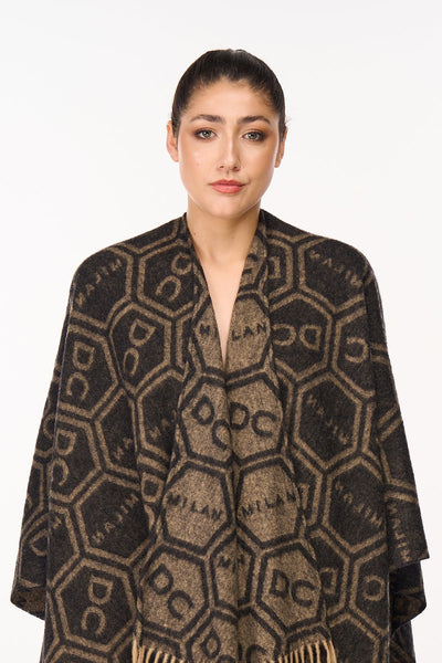 Lucchi Italy Cape Exclusive Iconic Design 100% Pure Wool
