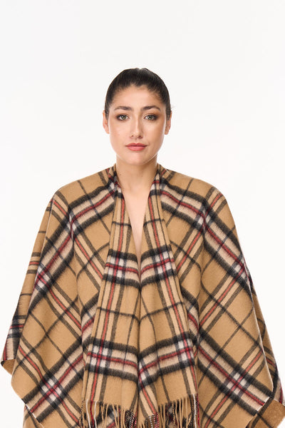 Lucchi Italy Cashmere Cape Poncho Scottish Thomson Camel