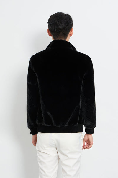 Lucchi Italy Men's Fur Jacket - Black