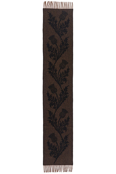 Lucchi Italy Scarf Single Thistle Brown 100% Pure Lambswool