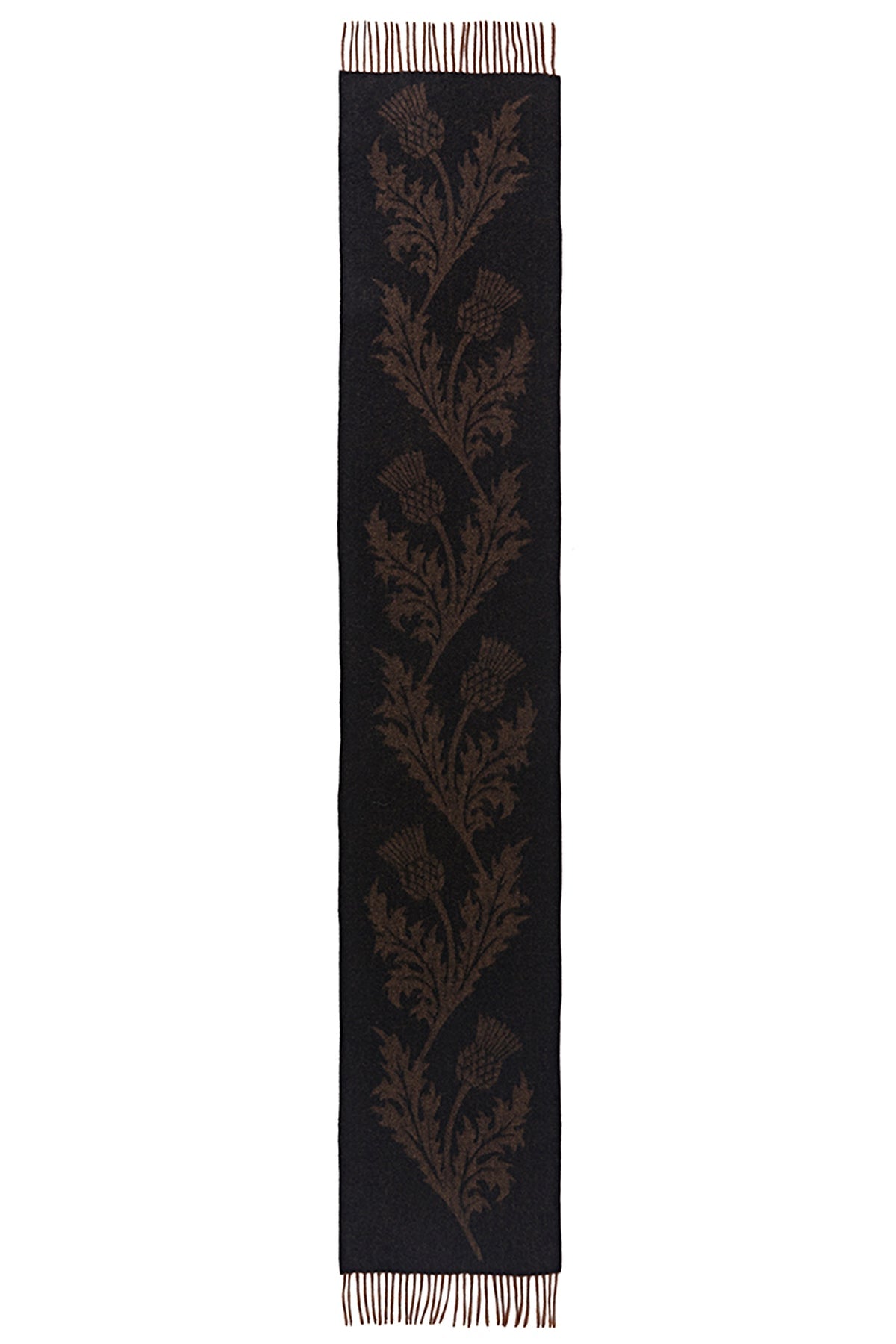 Lucchi Italy Scarf Single Thistle Brown 100% Pure Lambswool