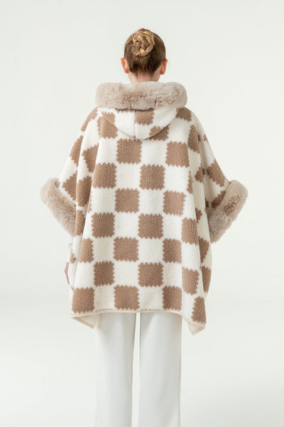 Lucchi Italy Women's Hooded Cape - Beige