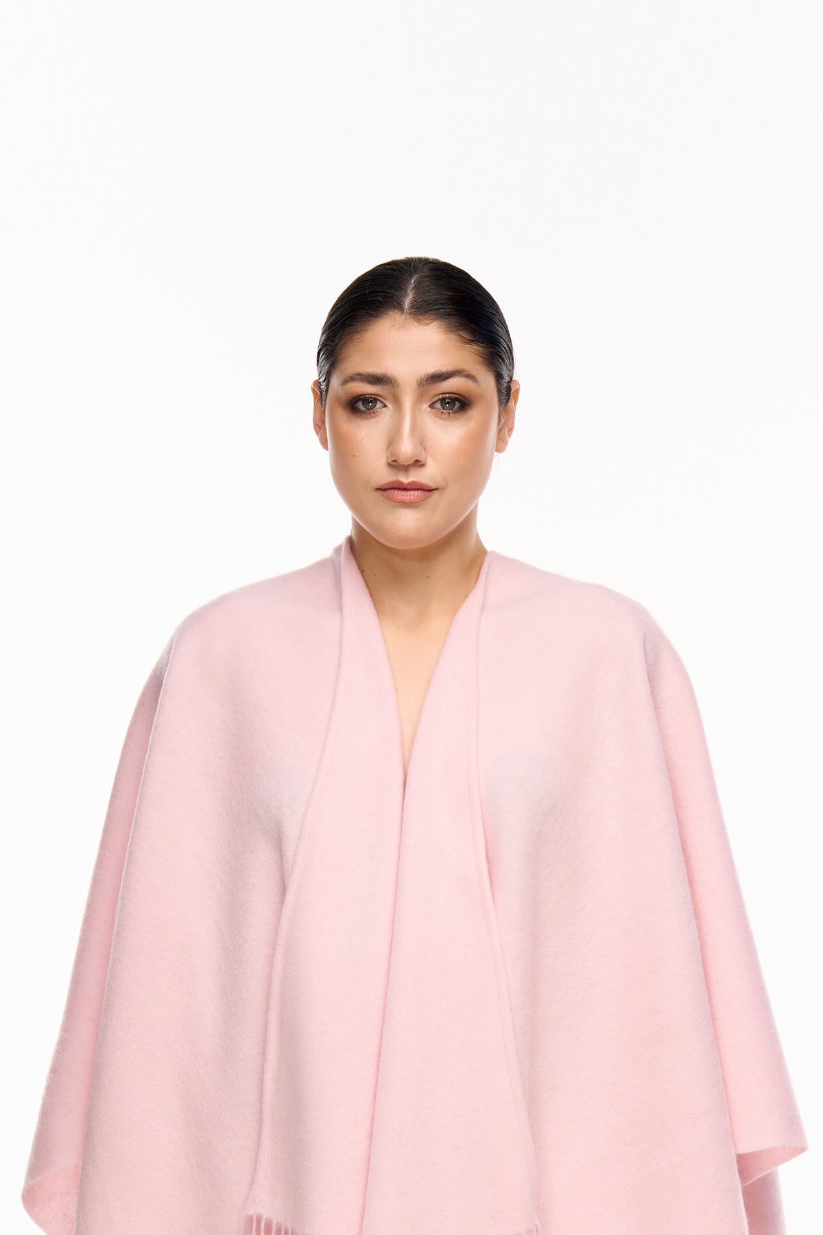 Lucchi Italy Plain Cape Light Pink Poncho 100% Pure Lambswool