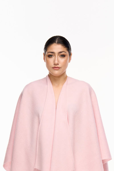Lucchi Italy Plain Cape Light Pink Poncho 100% Pure Lambswool