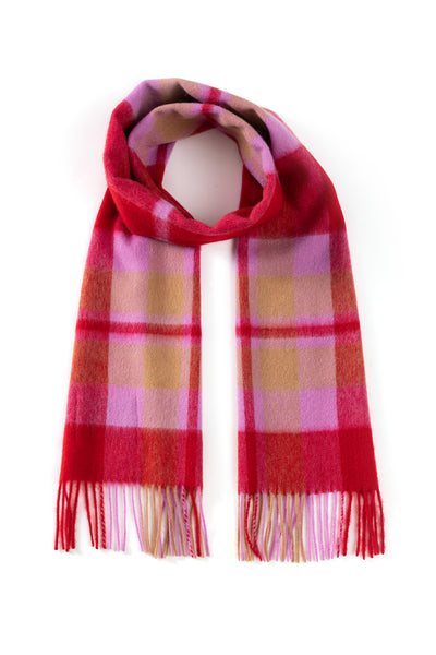 100% Pure Lambswool Scarf DC Scott Red/Blue