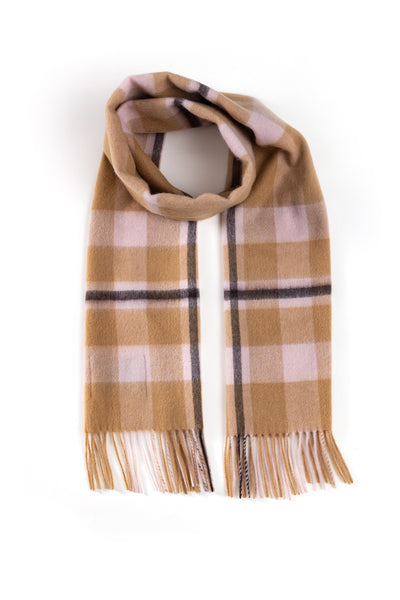 100% Pure Lambswool Scarf DC Cream/Camel