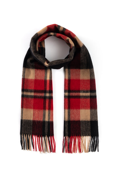 100% Pure Lambswool Scarf DC Scott Red/Black