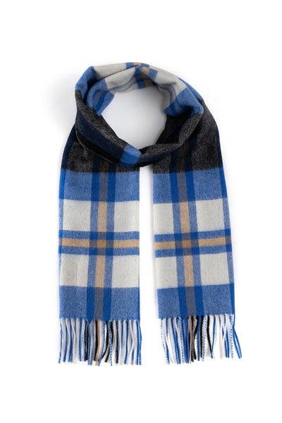 100% Pure Lambswool Scarf DC Scott Blue/Black