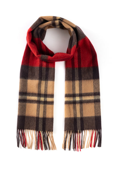 100% Pure Lambswool Scarf DC Scott Red