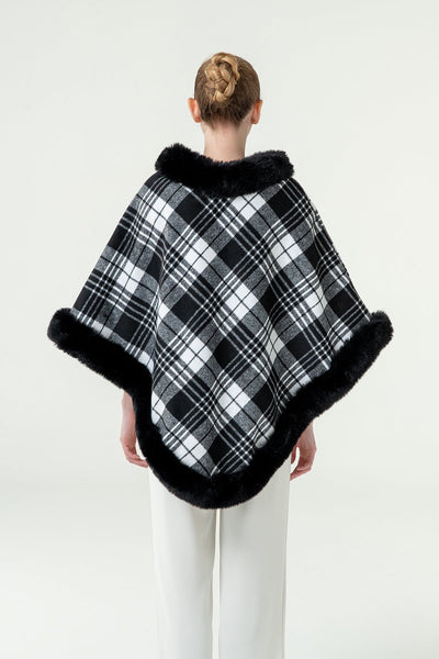 Lucchi Italy Women's Poncho - Black/White