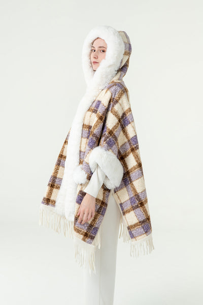 Lucchi Italy Women's Hooded Cape - Lilac