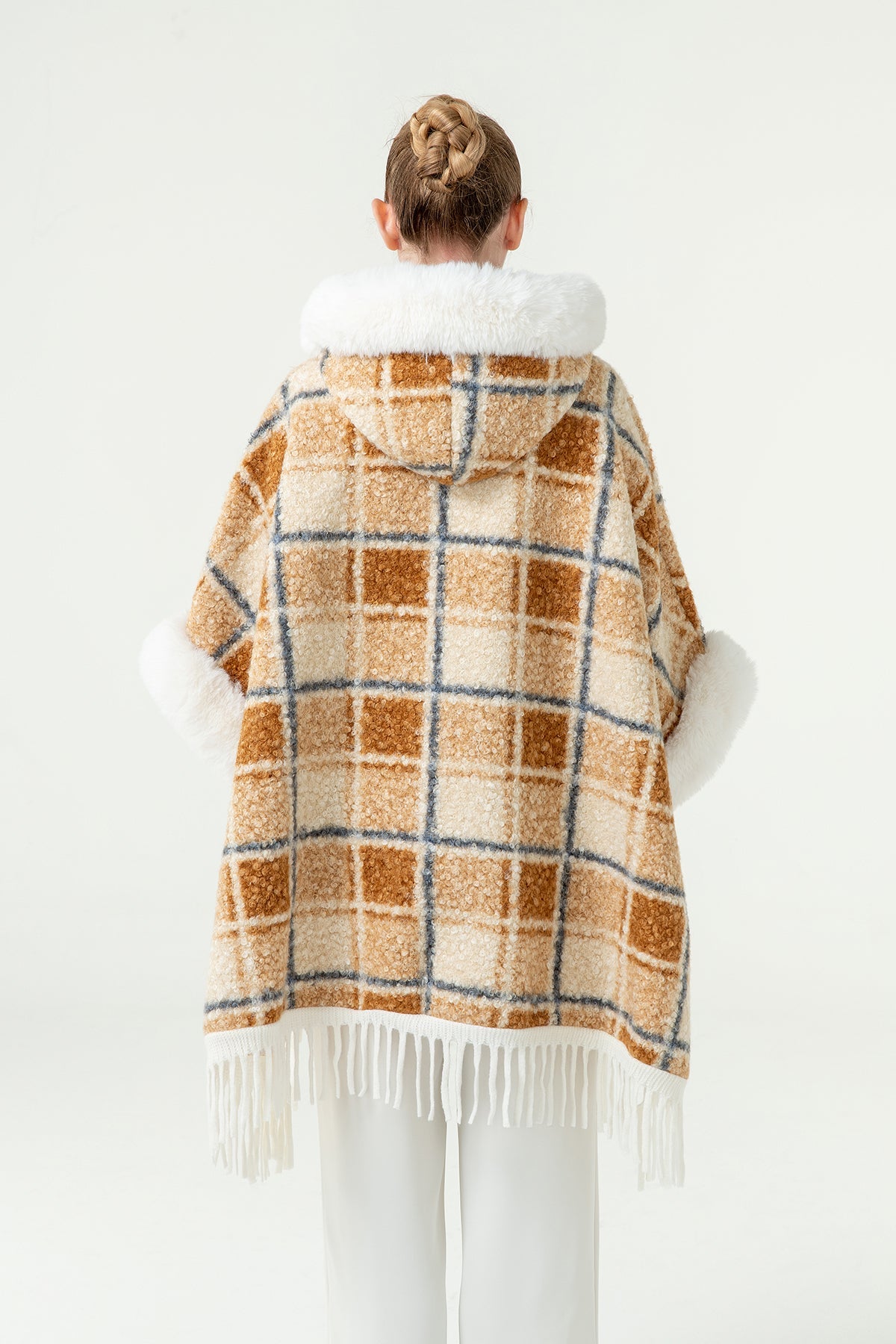 Lucchi Italy Women's Hooded Cape - Camel