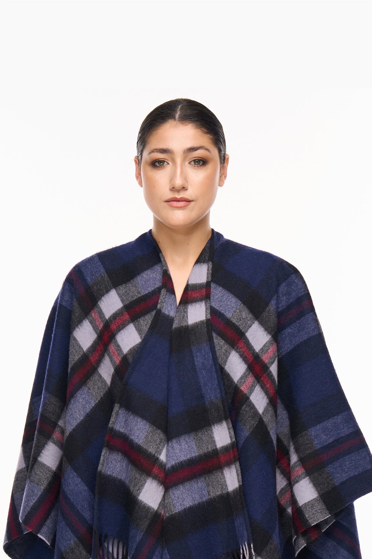 Lucchi Italy Cape DC Design Navy Poncho 100% Pure Lambswool