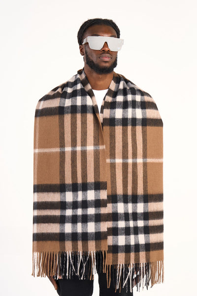 Lucchi Italy Scarf DC Check Oversized Wrap 100% Pure Lambswool